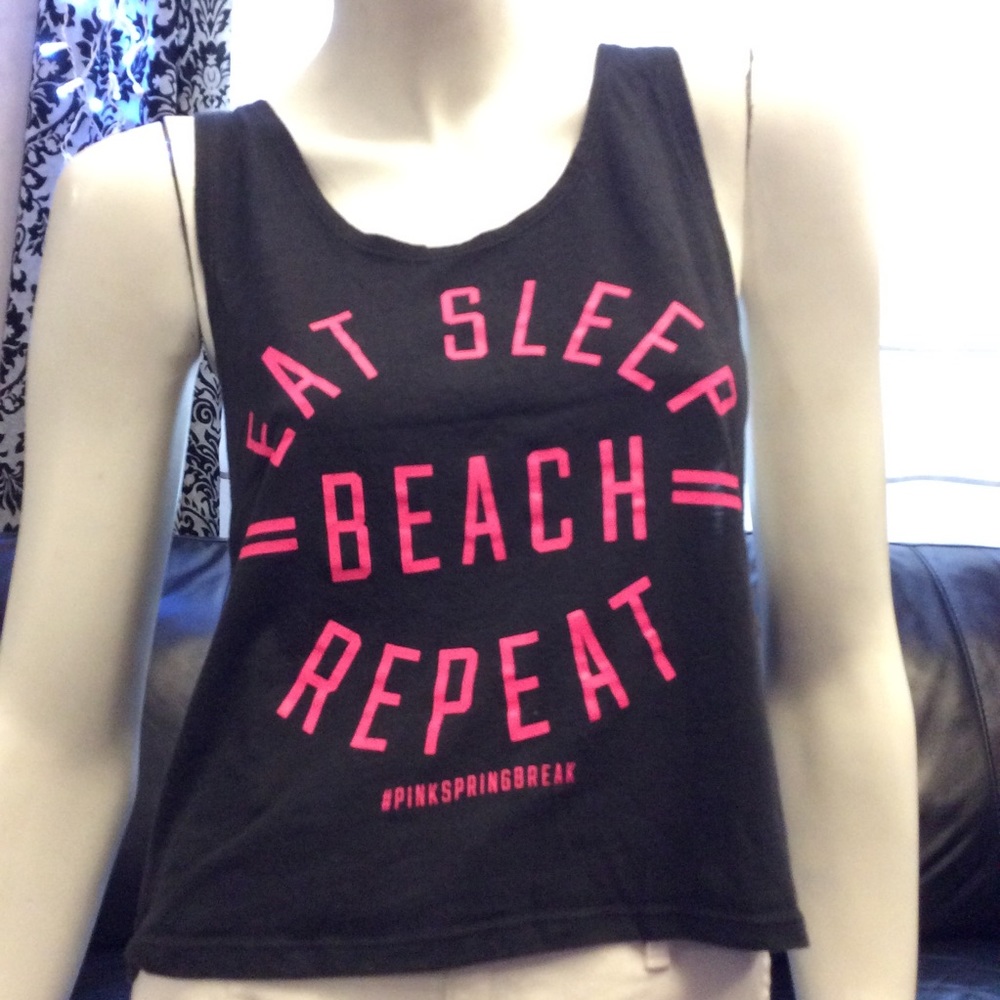 PINK Victoria’s Secret black graphic tank top